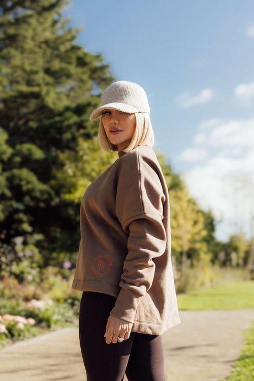 Cacao Dropped Hem Sweatshirt