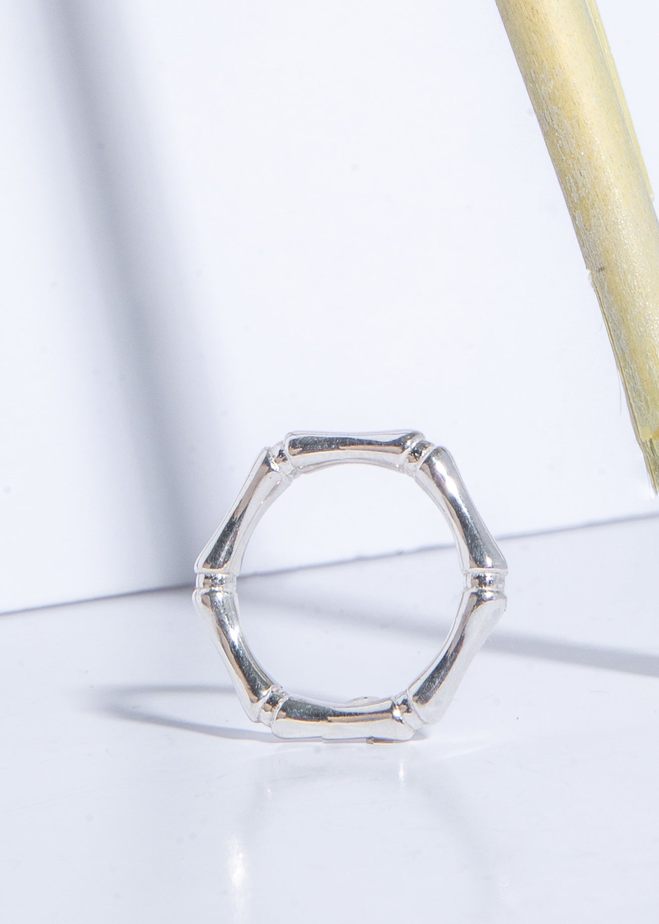 Bamboo Infinity Ring - Silver