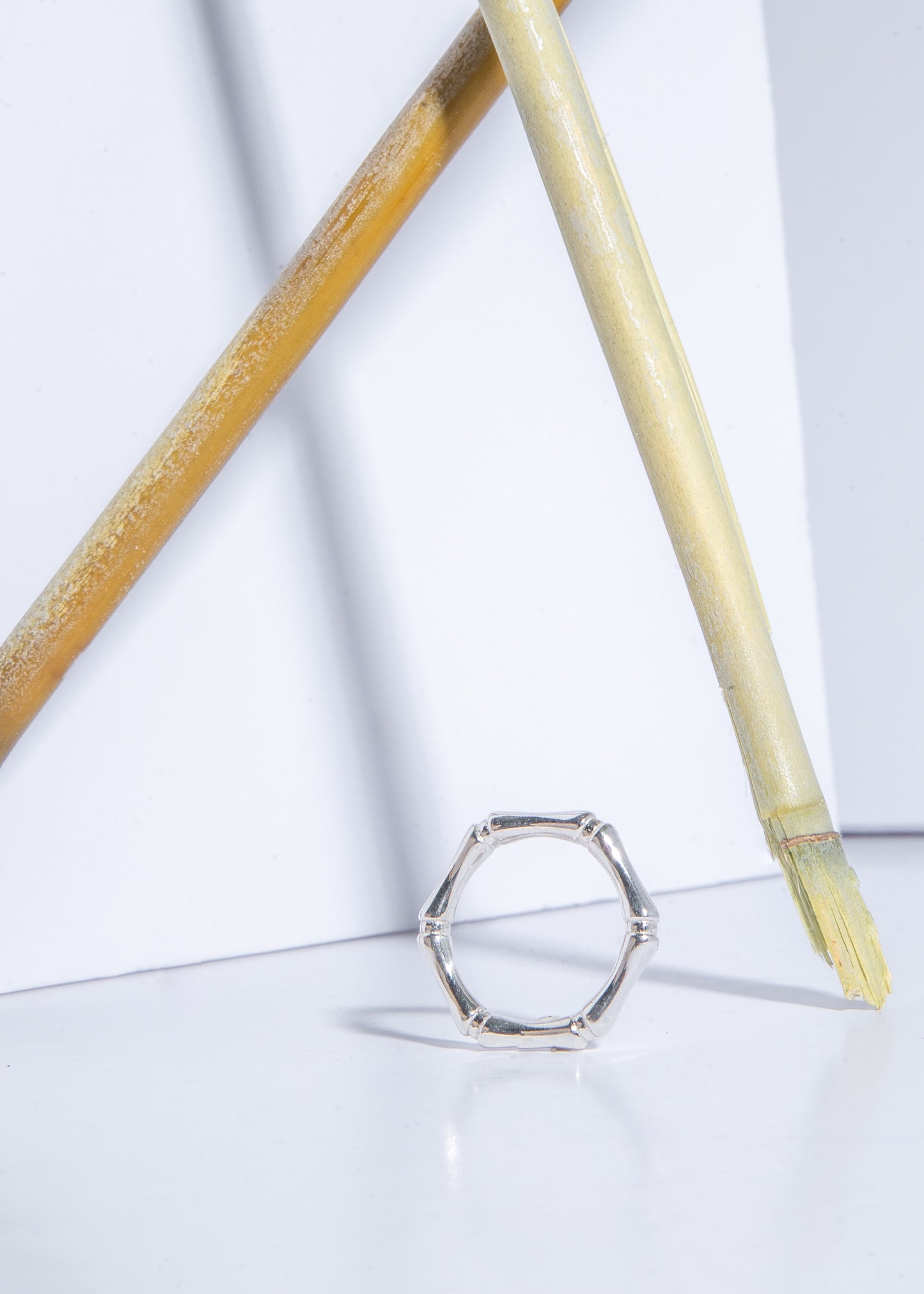 Bamboo Infinity Ring - Silver