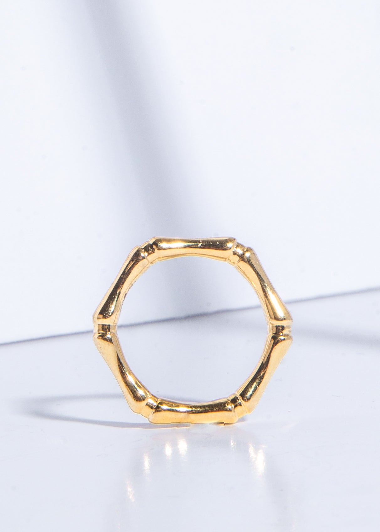 Bamboo Infinity Ring - Gold