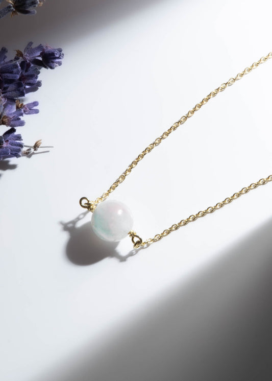 Gold Rainbow Moonstone Calming Necklace